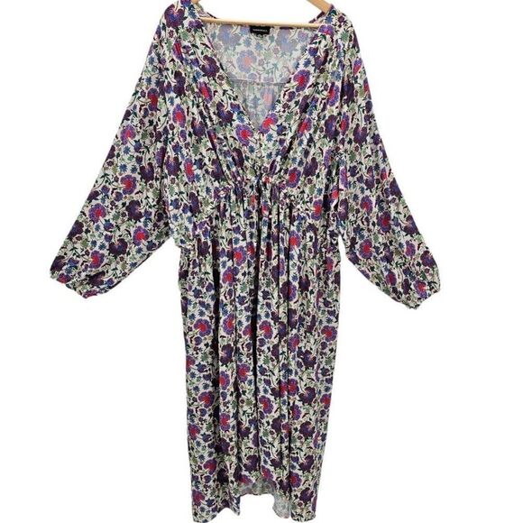 Summersalt Womens Plus Size 2XL The Cinched Waist Caftan Dress in Vintage Floral - Picture 2 of 14